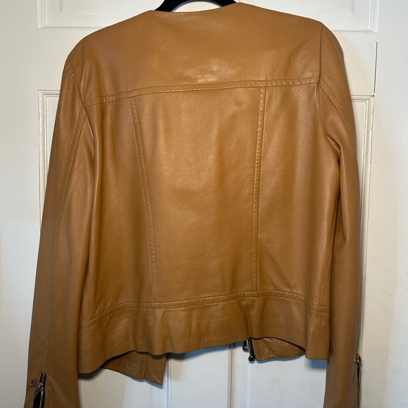 Milly leather zip jacket (camel) - Picture 3 of 4